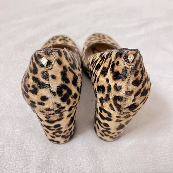 Sam Edelman Stillson Leopard Print Calf Hair Block Heel Size 8 - Picture 5 of 8
